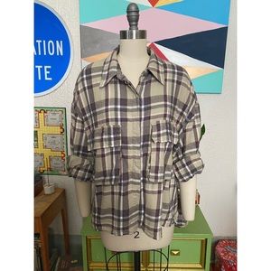 Zara Plaid Flannel Button Down Shirt Size XXL